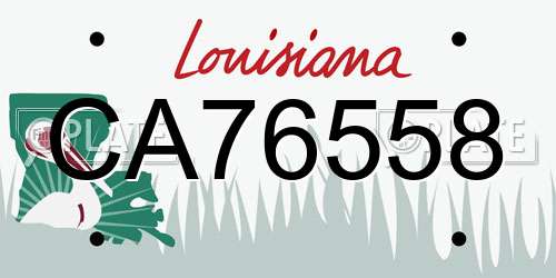CA76558 Louisiana License Plate
