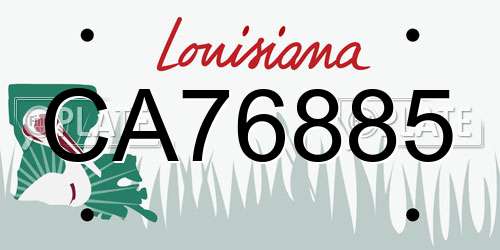CA76885 Louisiana License Plate
