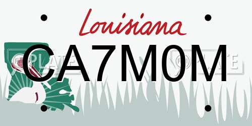 CA7M0M Louisiana License Plate