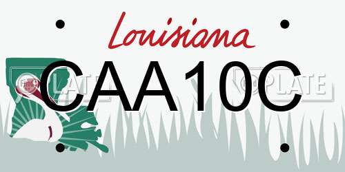 CAA10C Louisiana License Plate