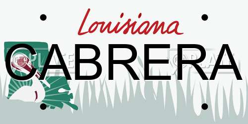 CABRERA Louisiana License Plate