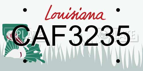 CAF3235 Louisiana License Plate