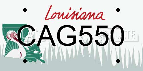 CAG550 Louisiana License Plate