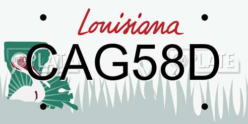 CAG58D Louisiana License Plate