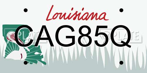 CAG85Q Louisiana License Plate