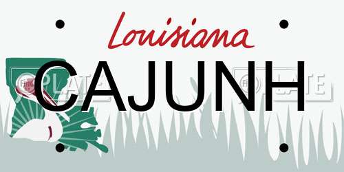 CAJUNH Louisiana License Plate