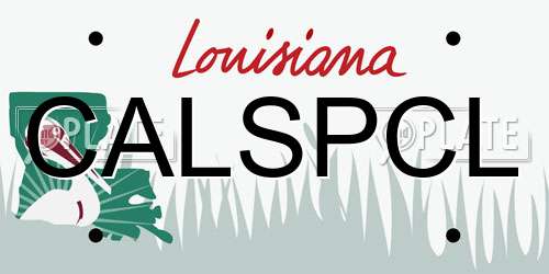 CALSPCL Louisiana License Plate
