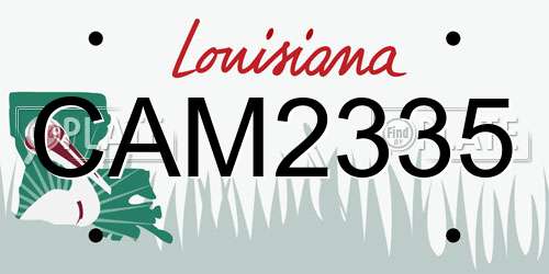 CAM2335 Louisiana License Plate