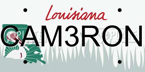 CAM3RON Louisiana License Plate