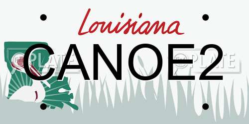 CANOE2 Louisiana License Plate