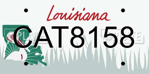 CAT8158 Louisiana License Plate