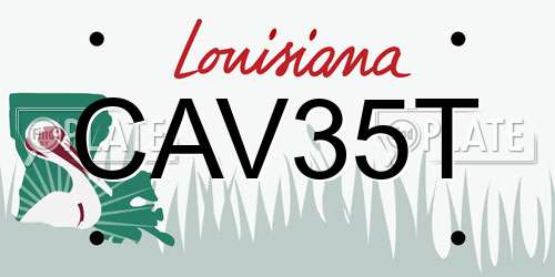 CAV35T Louisiana License Plate