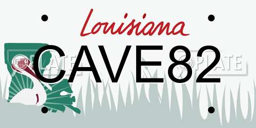 CAVE82 Louisiana License Plate
