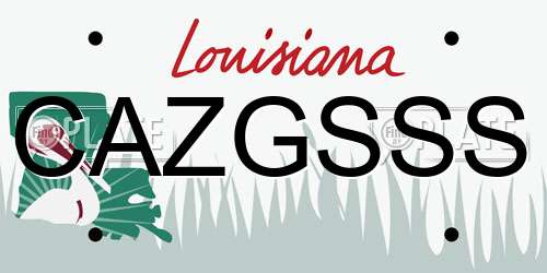 CAZGSSS Louisiana License Plate