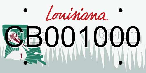 CB001000 Louisiana License Plate