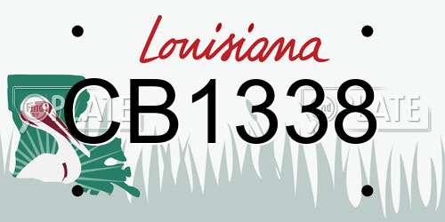 CB1338 Louisiana License Plate