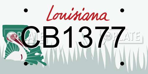 CB1377 Louisiana License Plate