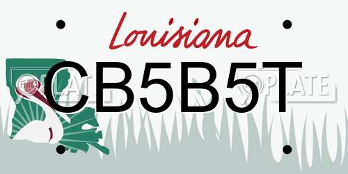 CB5B5T Louisiana License Plate