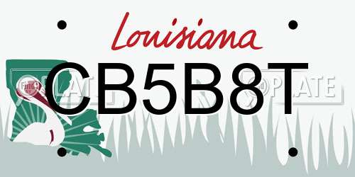 CB5B8T Louisiana License Plate