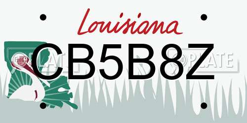 CB5B8Z Louisiana License Plate