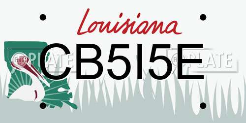 CB5I5E Louisiana License Plate