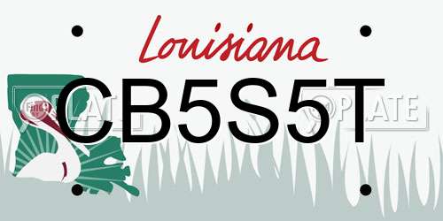 CB5S5T Louisiana License Plate