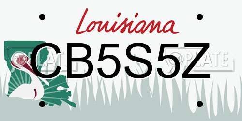 CB5S5Z Louisiana License Plate