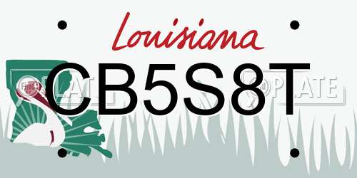 CB5S8T Louisiana License Plate