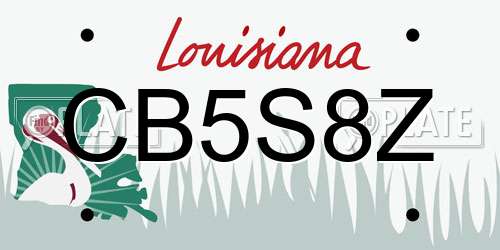 CB5S8Z Louisiana License Plate