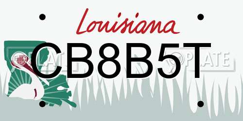 CB8B5T Louisiana License Plate