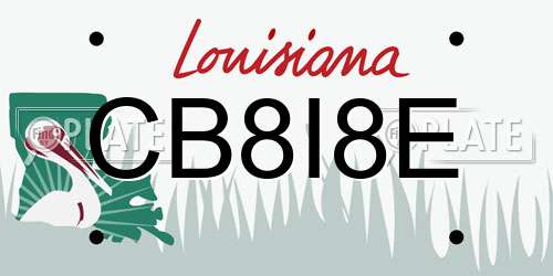 CB8I8E Louisiana License Plate