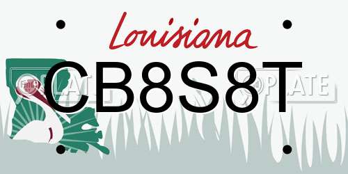 CB8S8T Louisiana License Plate