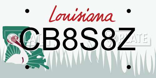 CB8S8Z Louisiana License Plate