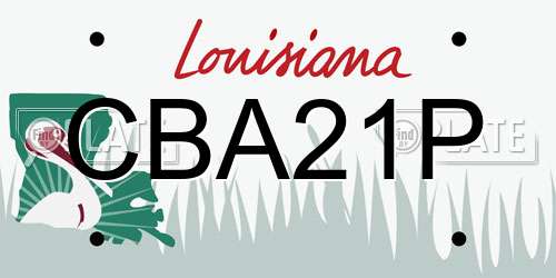 CBA21P Louisiana License Plate