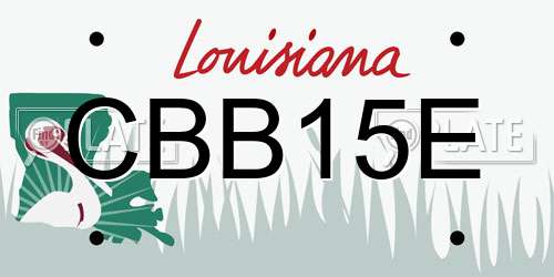 CBB15E Louisiana License Plate