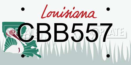 CBB557 Louisiana License Plate