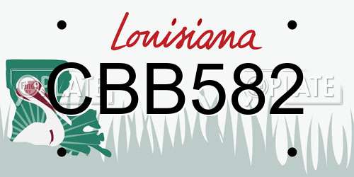 CBB582 Louisiana License Plate