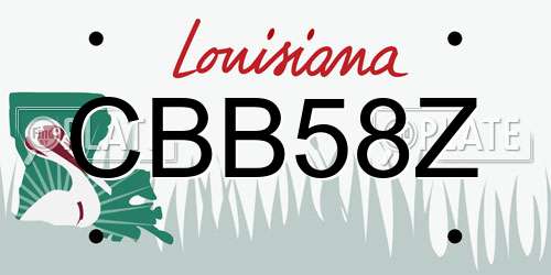 CBB58Z Louisiana License Plate