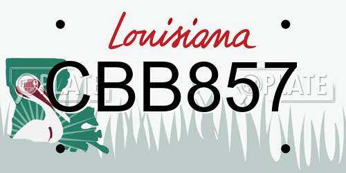 CBB857 Louisiana License Plate