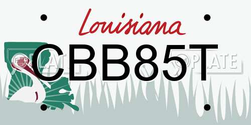 CBB85T Louisiana License Plate
