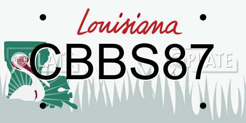 CBBS87 Louisiana License Plate