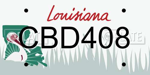 CBD408 Louisiana License Plate