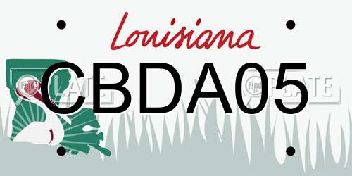 CBDA05 Louisiana License Plate