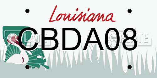 CBDA08 Louisiana License Plate