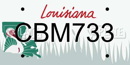 CBM733 Louisiana License Plate