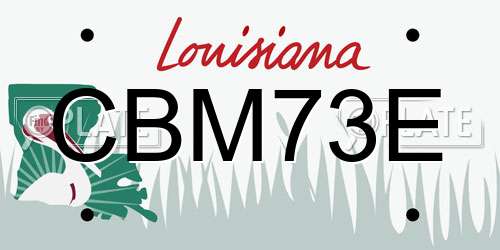 CBM73E Louisiana License Plate