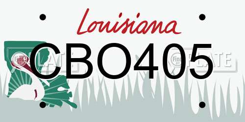 CBO405 Louisiana License Plate