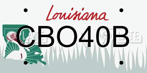 CBO40B Louisiana License Plate