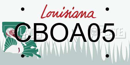CBOA05 Louisiana License Plate