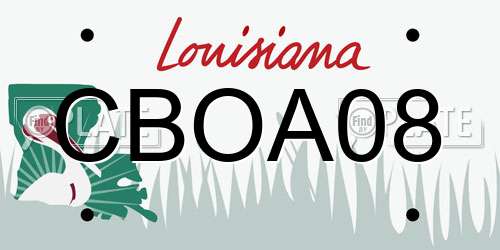 CBOA08 Louisiana License Plate